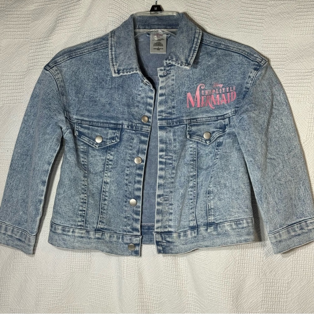 Disney Princess The Ljttle Mermaid Denim Jacket Girls Size Small